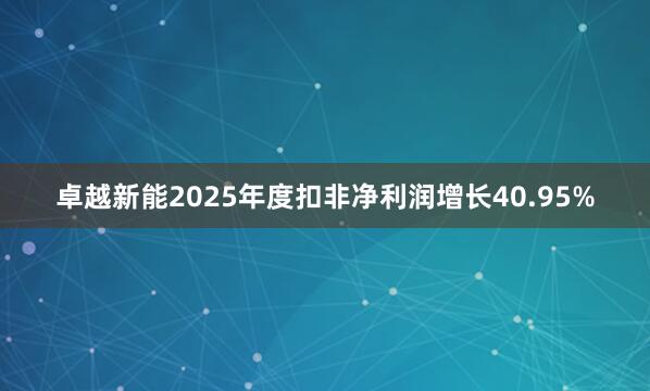 卓越新能2025年度扣非净利润增长40.95%
